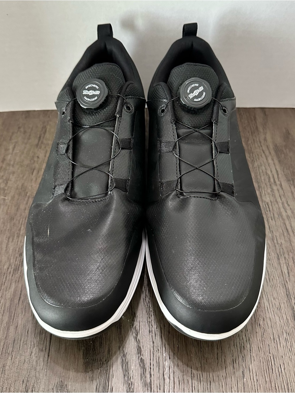 Skechers Men's Black Golf Shoes with White Outsole and Dial Lock